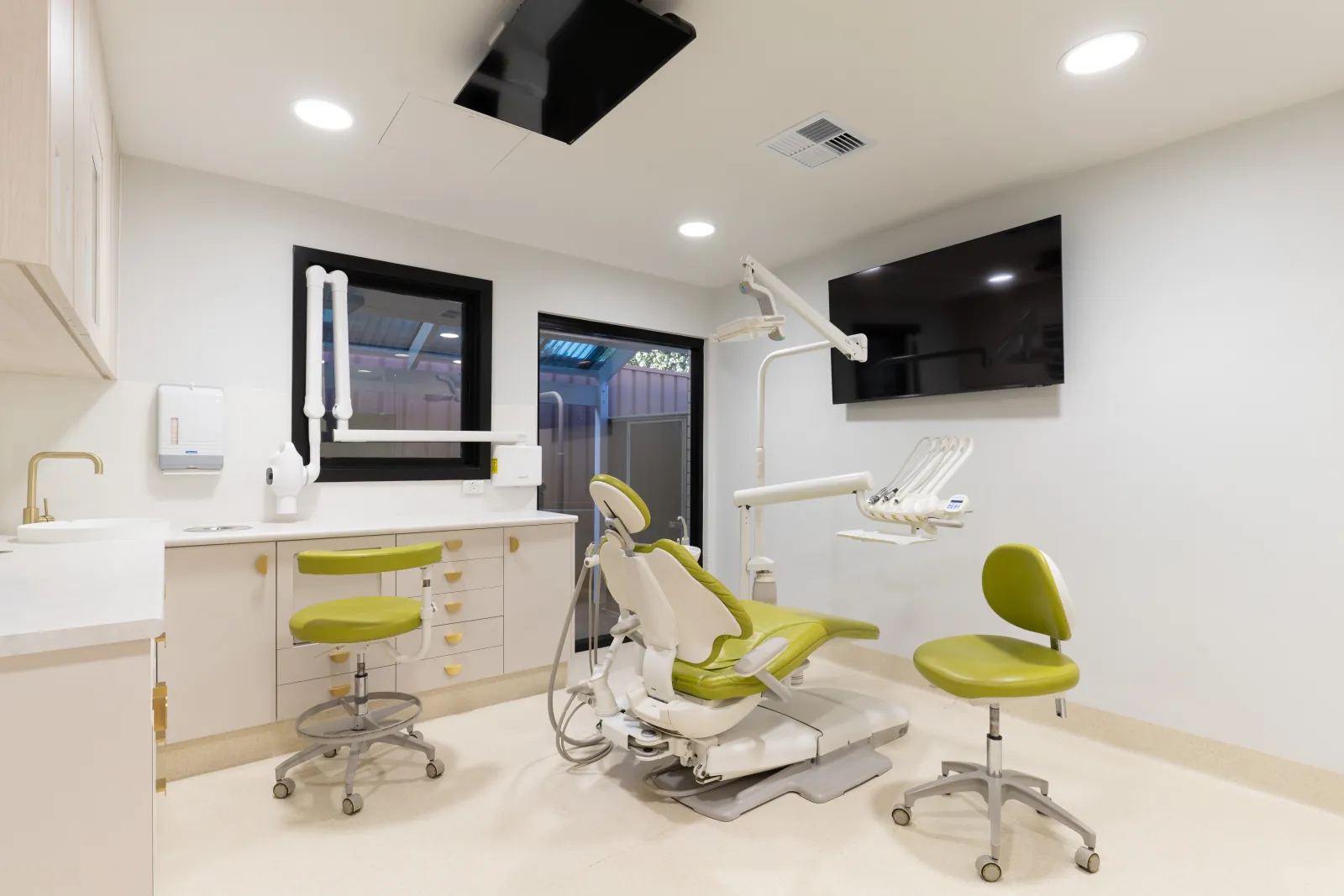 Treatment room at Infinity Dental Care, prepared for an appointment